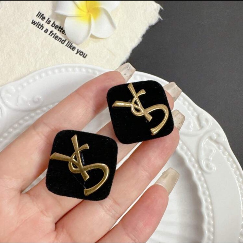 Elegant Black and Gold Earrings